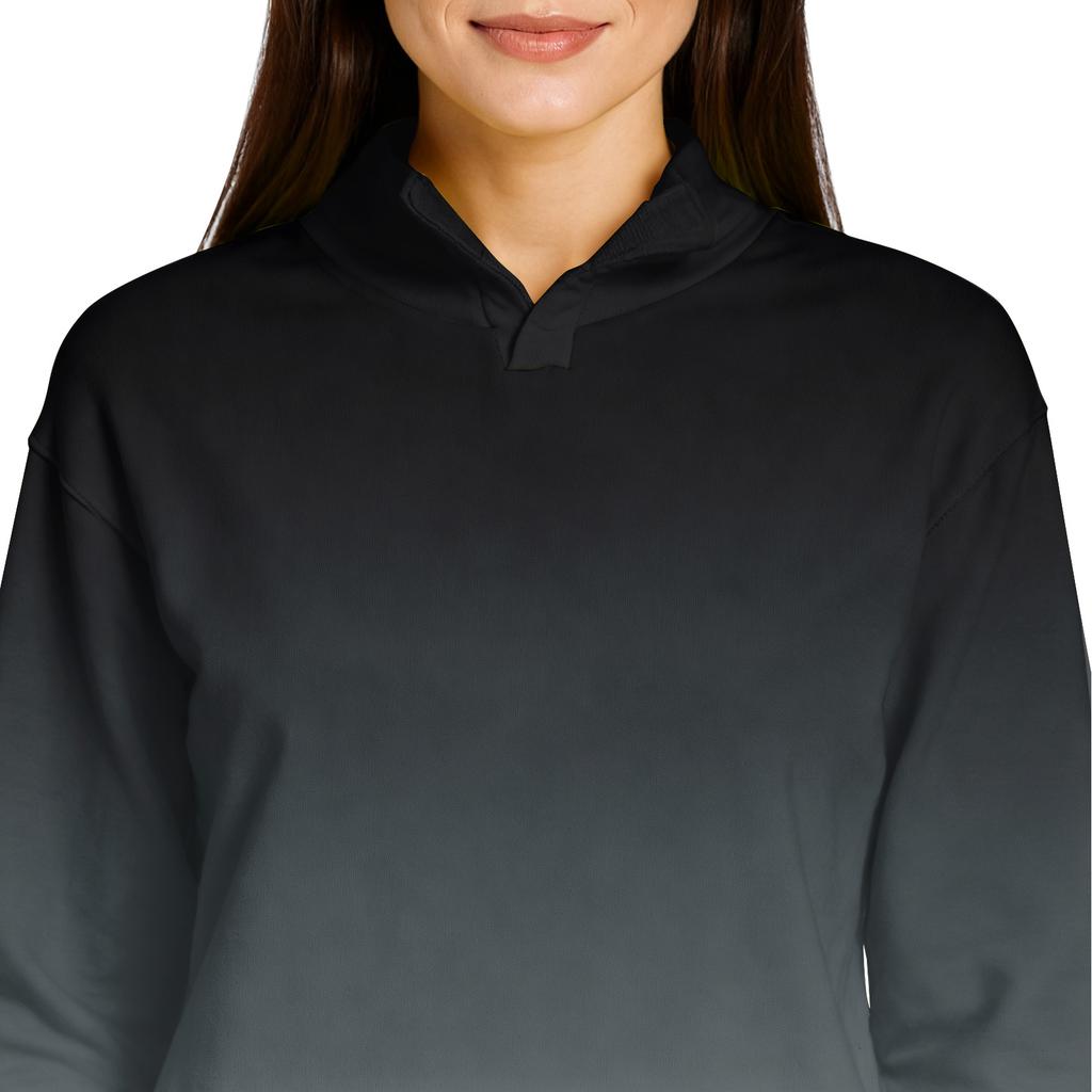 Women's Gradient Printed Pullover Long Sleeve Sports Flannel Top