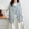 2026 Spring Plus Size Women's Round Neck Cardigan Vest - Slimming & Versatile Fashion Top