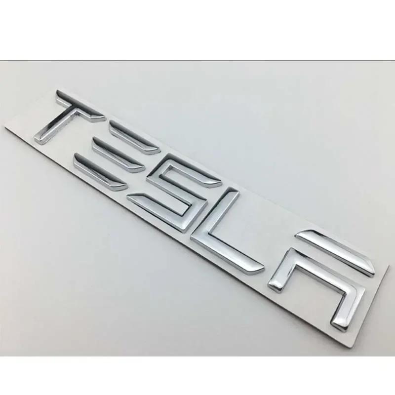 Auto Sticker Tesla Metaal Auto Achterklep Badge Sticker voor Tesla Model 3 ModelS ModelX ModelY P100D Roadster Auto Tuning Exterieur