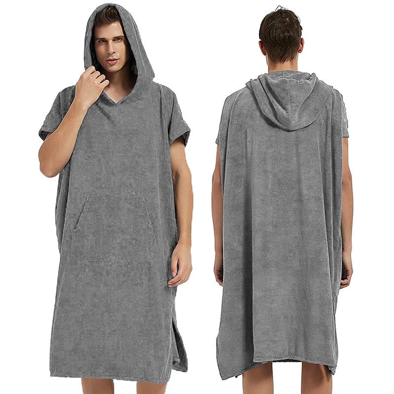 Microfiber Hooded Poncho Towel - Quick-Dry Changing Robe for Swimming, Surfing, and Beach for Men & Women