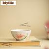100ml Hand-painted Lily Wide-mouth Teacup Zen Tea Bowl Jug Tea-tasting Fragrance Cup Chazhan Master Cups Household Drinkware