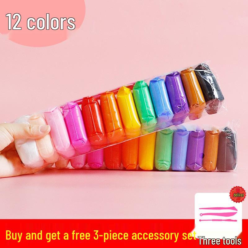 Super Light DIY Modeling Clay Set - 12, 24, or 36 Non-Sticky Colors for Kids' Creative Play