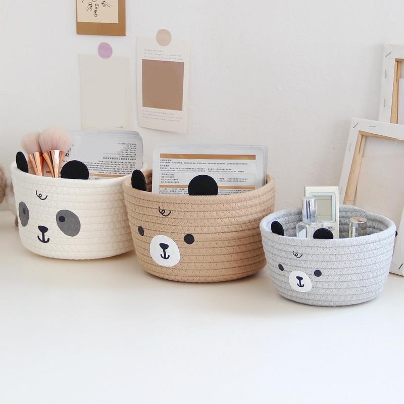 Soft Handwoven Sturdy Cotton Rope Basket Home Accessory for Keeping Small Items Neat and Accessible Home Organization