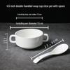 Bird's Nest Ceramic Stew Pot with Lid - Double Boiler Steaming Bowl for Soup & Steamed Egg, Pure White Tableware