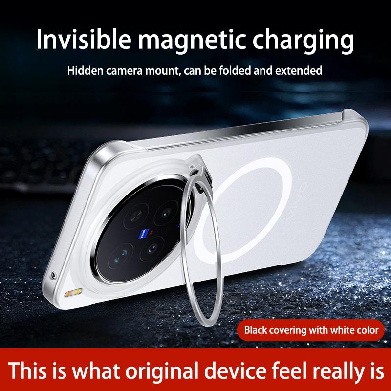 Electroplating Transparent for Magsafe Wireless Charging Phone Case for VIVO X300 X300Pro Frameless Lens Holder Protective Cover