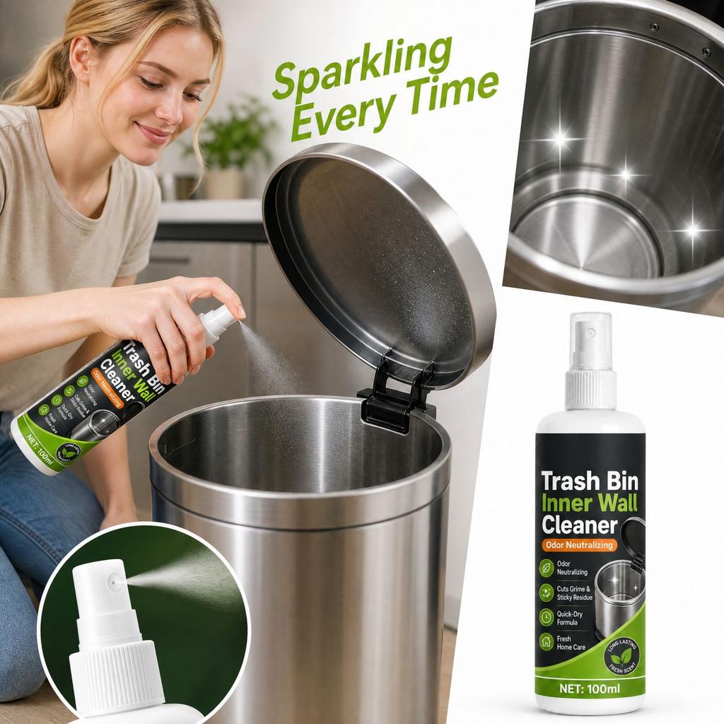 Trash Can Inner Surface Cleaner Agent, Deep Cleaning Solution for Waste Container Interior Care