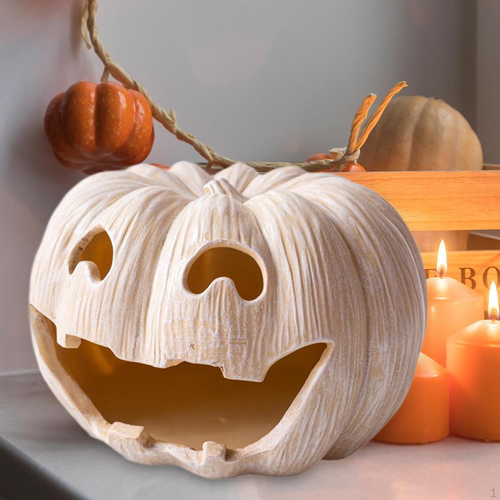 Pumpkin Tealight Candle Holder Halloween Decoration Desk Party Favor Dining Table Resin Candlestick
