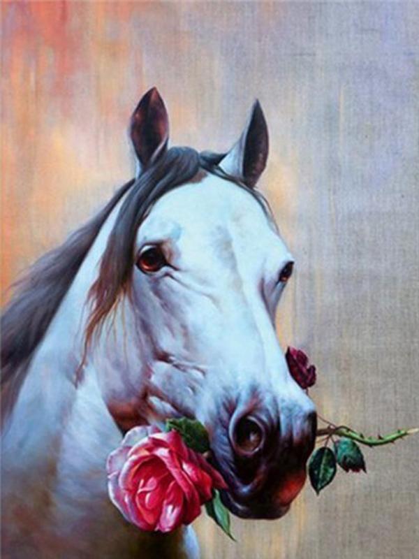 DIY Diamond Painting Animal Cross Stitch Full Round Drill  Steed Painting Embroidery Craft Home Decoration