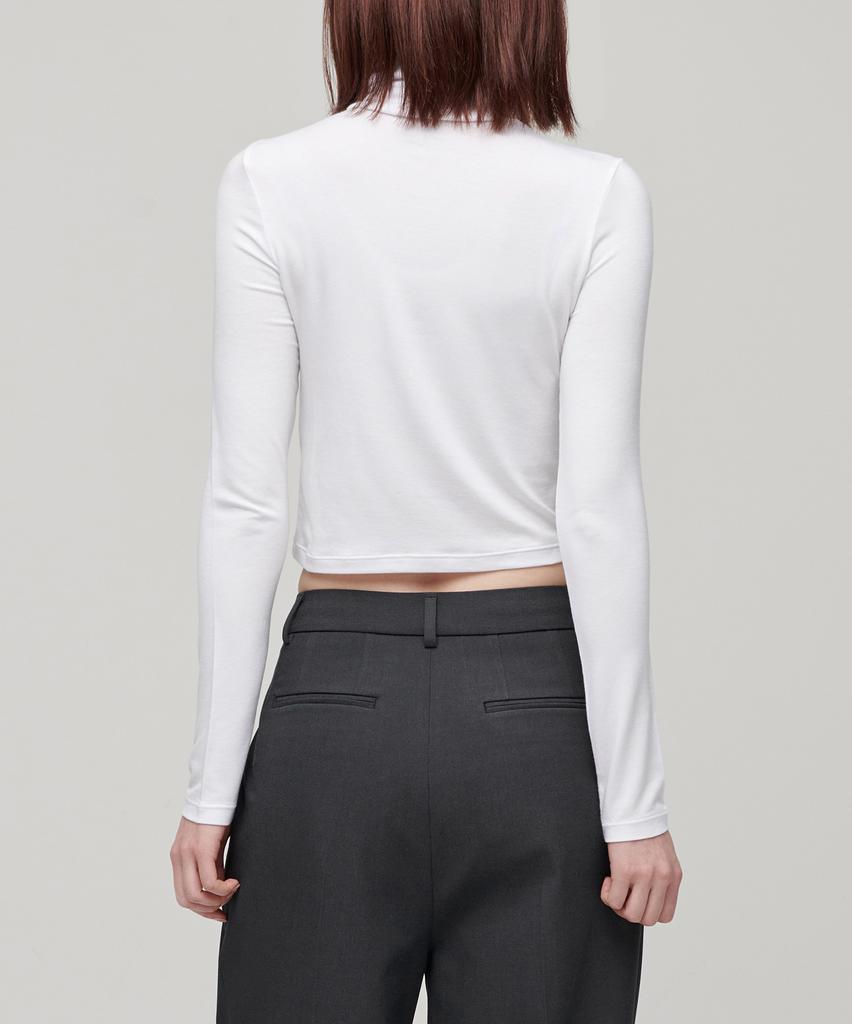 MUSINSA STANDARD WOMAN Women'S Slim Crop Turtleneck Long Sleeve T-Shirt [White]