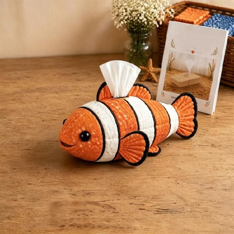 Handmade Animal Tissue Box Making Set with Thread Needle Sewing Pin Patchwork Cloth for Home Desk Use and Quilting Craft