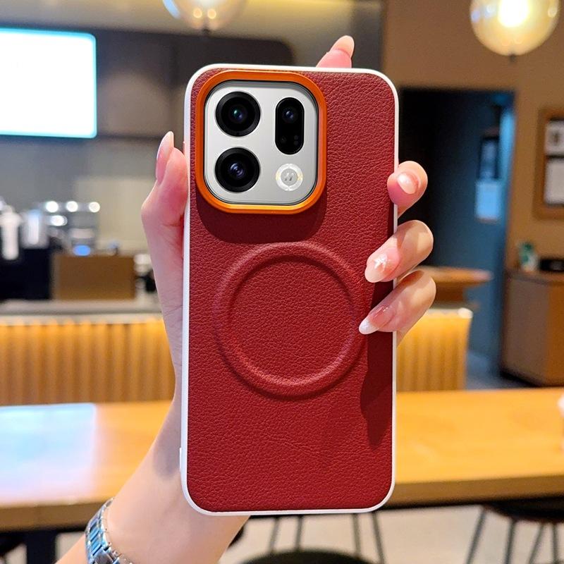 Applicable to iQOO13 mobile phone case, simple plain leather iqoo13 magnetic case, wireless charging iqoo15ultra hard case