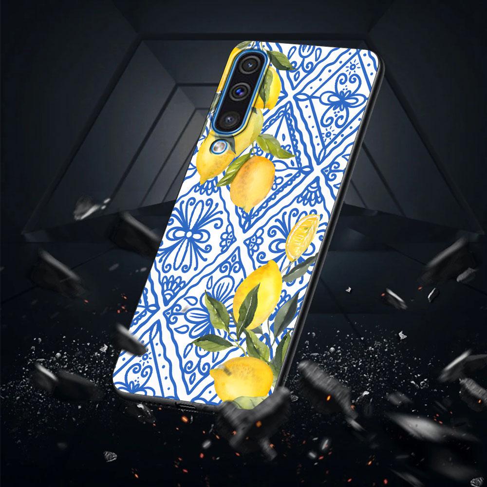 Mediterranean Lemon Case for Samsung Galaxy A10s A50 A50s A02s A03s A20 A30 A20e A70 A70s A20s A30s A10 TPU Black Phone Cover