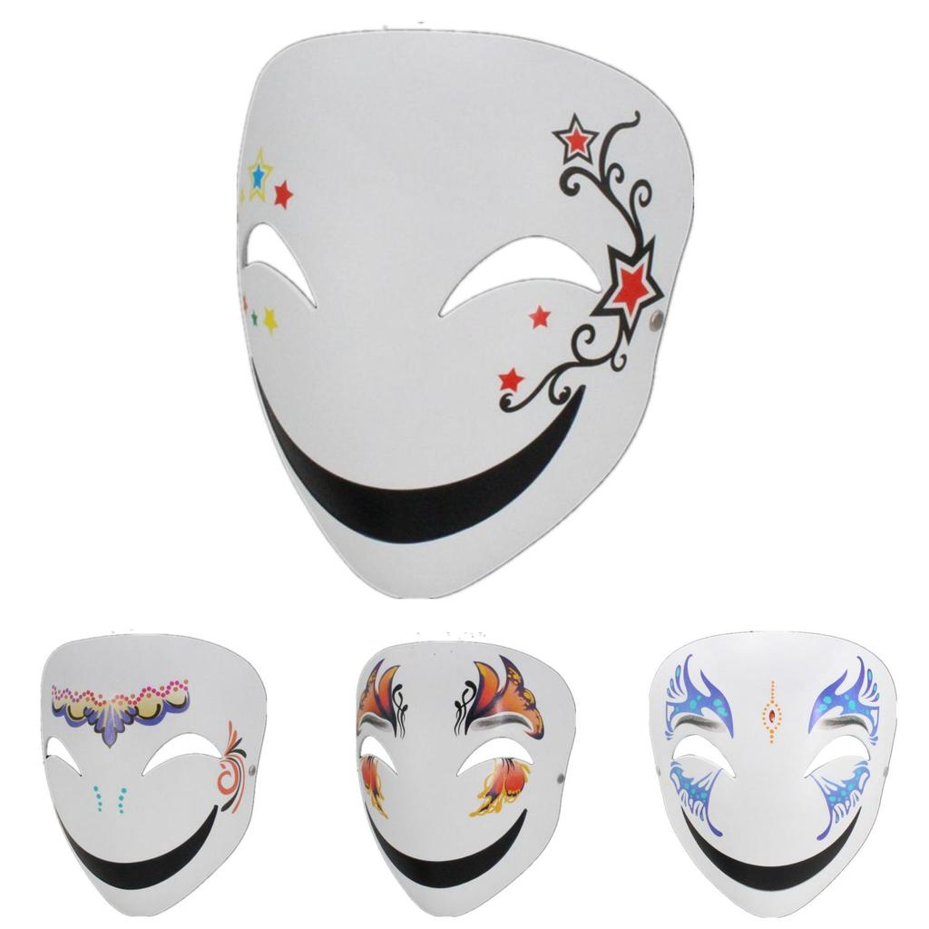 Barevná anime pryskyřičná maska na Halloween s designem hvězdné koruny motýla