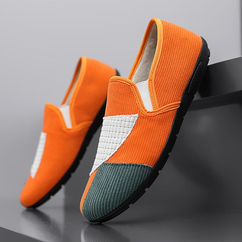 Men's Lightweight Breathable Loafers - Casual Slip-On Color Block Flats