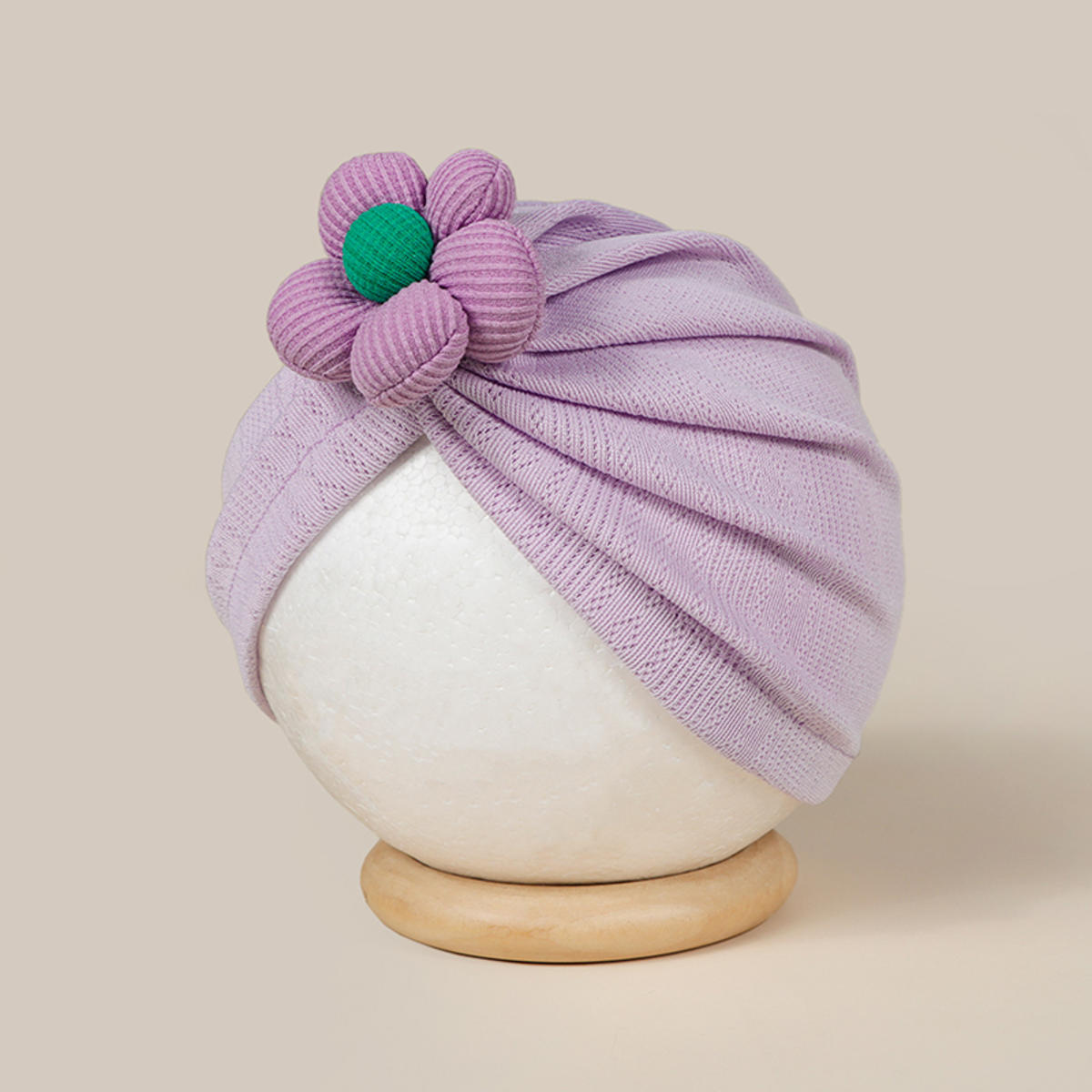 

Cute Flower Baby Hat Newborn Beanies Infant Cap Toddler Headwraps Solid Turban Girls Bonnet Hair Accessories one size фіолетовий