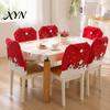 Christmas Print Chair Slipcovers Santa Snowman Cover, Festive Dining Room Cover Slipcover, Decorative Back Xmas Party Supplies Covers