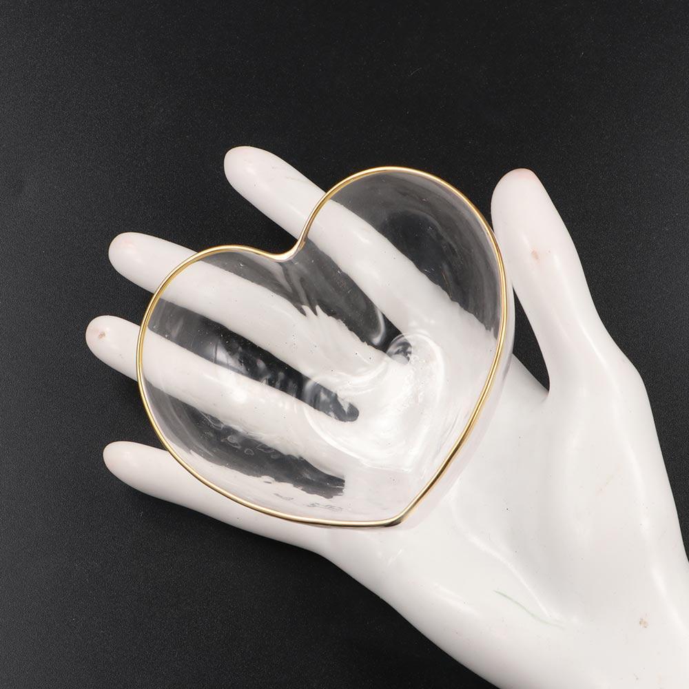 Inimă de dragoste Bol de sticlă cu inimă Tavi cu bomboane în formă de inimă Farfurie cu fructe creative Înghețată