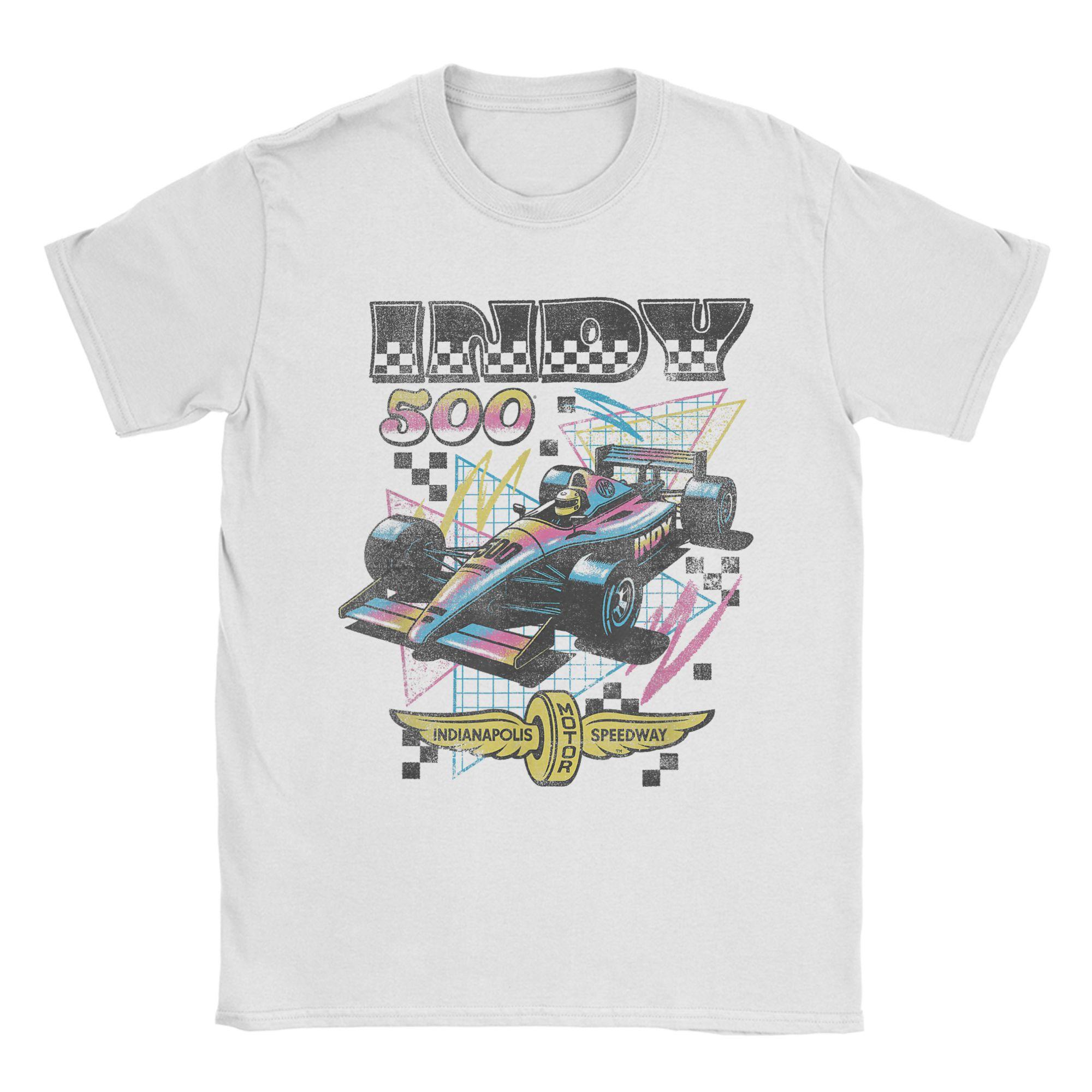

Men T-Shirt Indianapolis Motor Speedway Unique Cotton Tee Short Sleeve 90 s Vibes Retro Poster T Shirt merch Graphic Printed XXXXXL темно-синього кольору