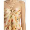 ALC Spaghetti Strap Floral Long Evening Dress - Goddess Style