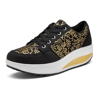 35-42 Women's Plus Size Fashionable Thick Sole Height Increasing Sports and Leisure Shoes Rocking Shoes