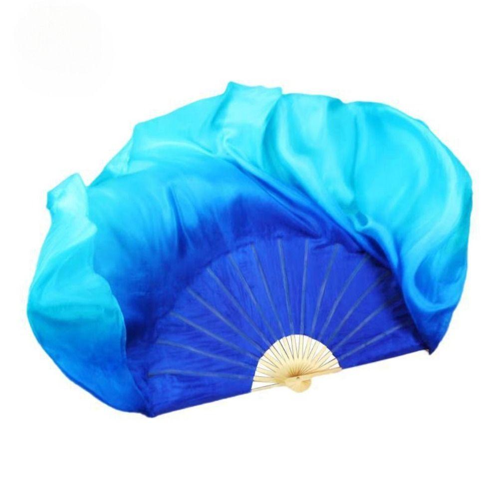 31cm Bamboo Chinese Short Bellydance Fan Dancer Practice 10/20cm Half Circle Silk Veil Pairs Yangko Dance Bamboo Fans