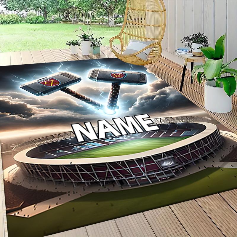 Custom Name Olympiacos FC Crest Carpet Rug Customizable Soft Washable Anti-Slip Home Living Room Sofa Mats Personalized Rug. 0909227