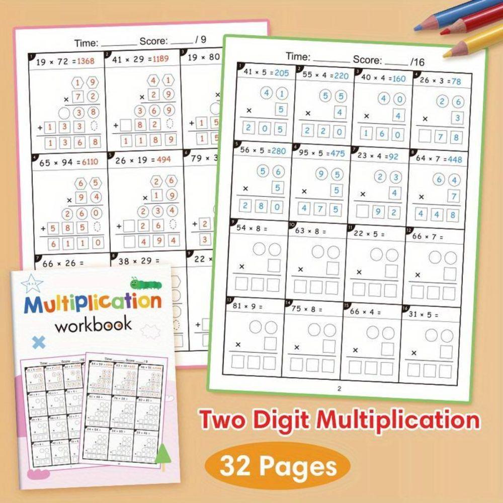 Multiplication and Division Math Improvement Exercises Notebook Daily Practice  Early Learning