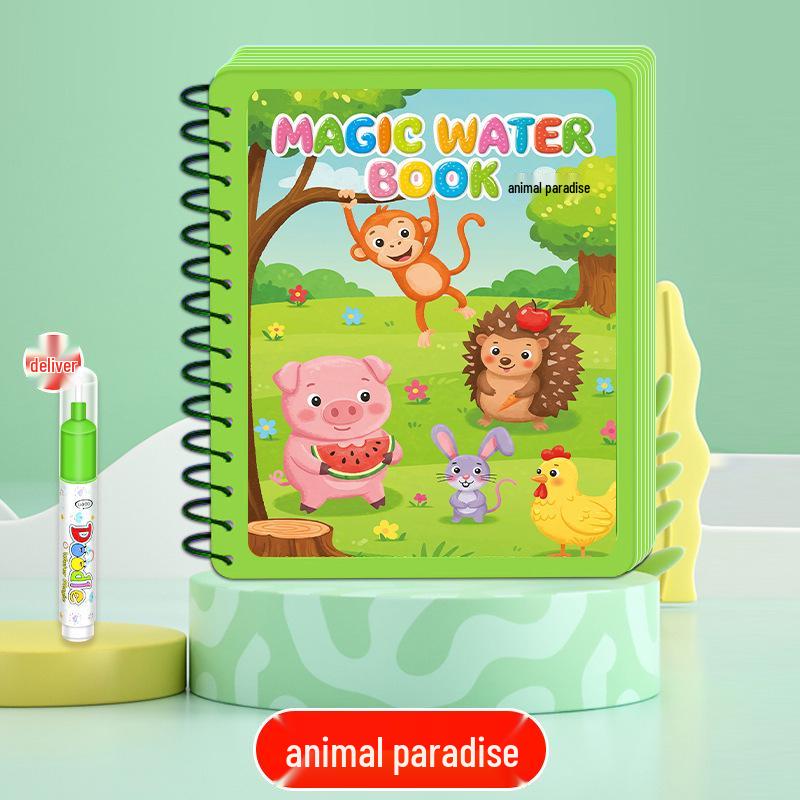 Reusable Children's Water Magic Painting Book with Water Pen for Doodling and Coloring