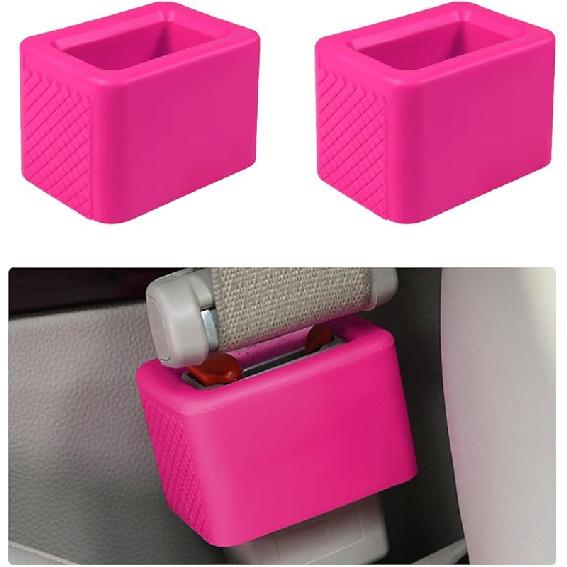 Augeny 2PCS Seat Belt Buckle Holder, Silicone Auto Rear Seatbelt Buckle Booster To Makes Receptacle Stand Upright For Easy Access, Universal Vehicle