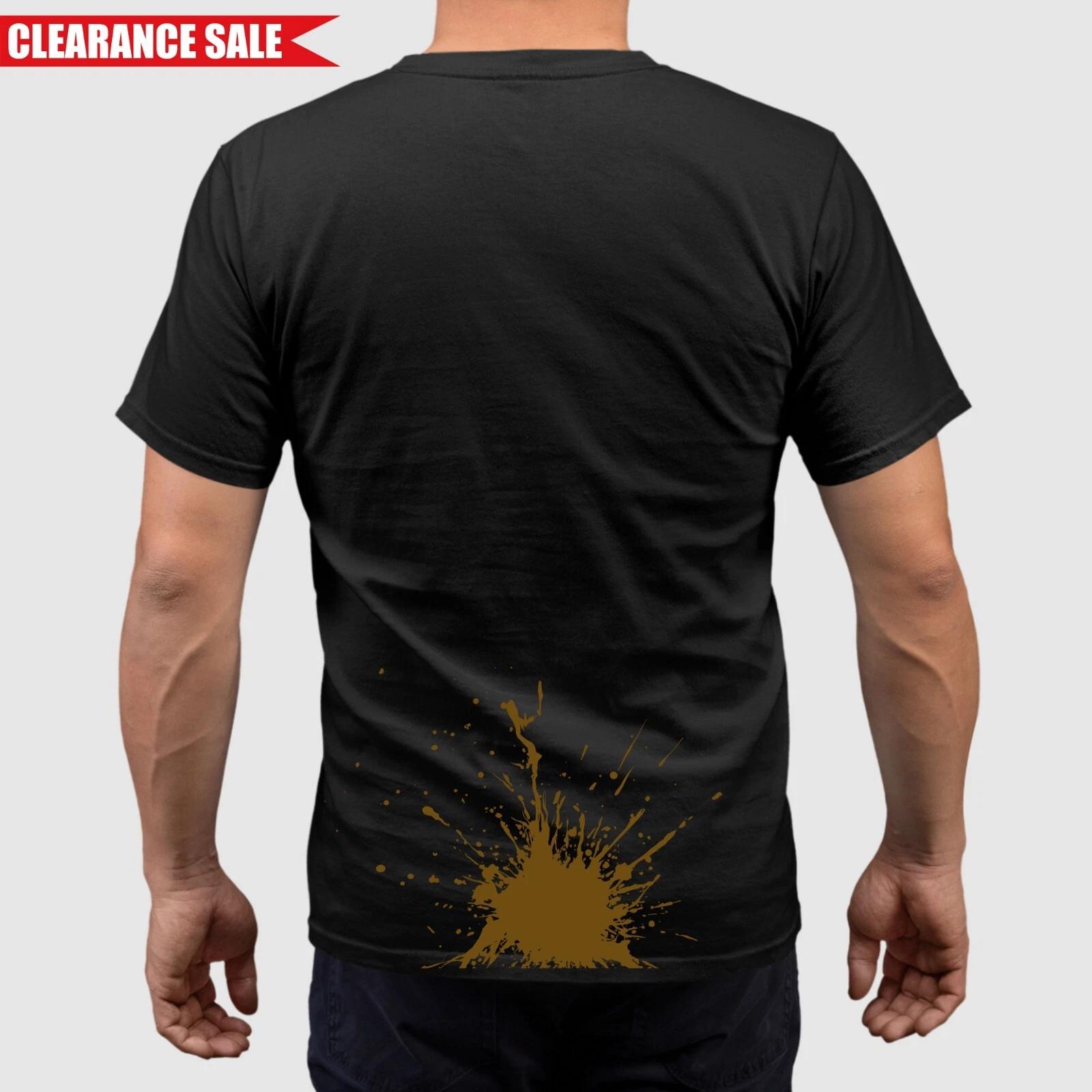 Poo Stain T-Shirt Funny Poop Splat Joke Stag Party Printed Gift Prank Mens Top M