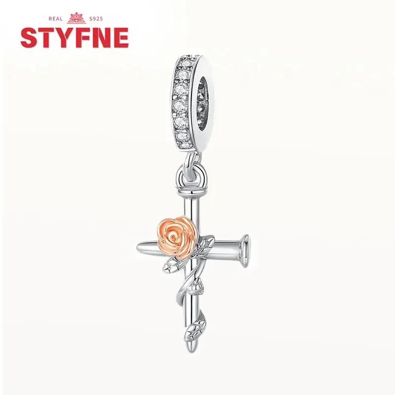 Copper Charms Religion Heart Lucky Eye Cross Beads Fit Originalbracelet For Women Fine Jewelry Gift