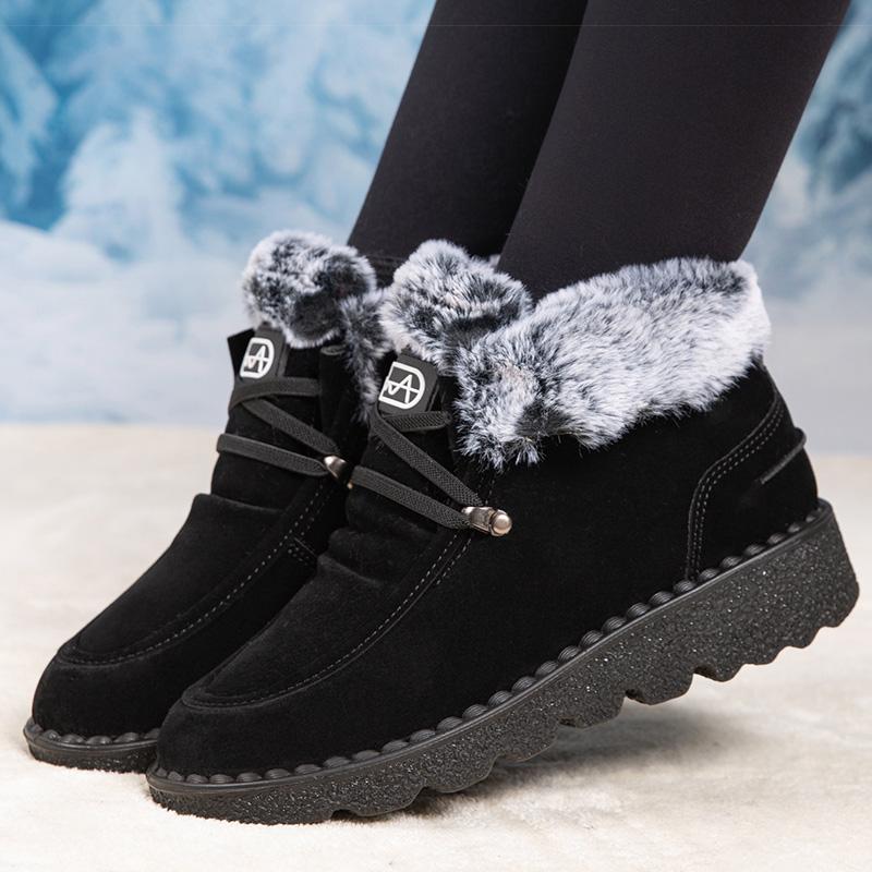 Boots  New Women's Winter Boots Snow Botas Mujer Low Heels Ankle Boots With Fur Warm Winter Footwear Female Fur Shoes Woman