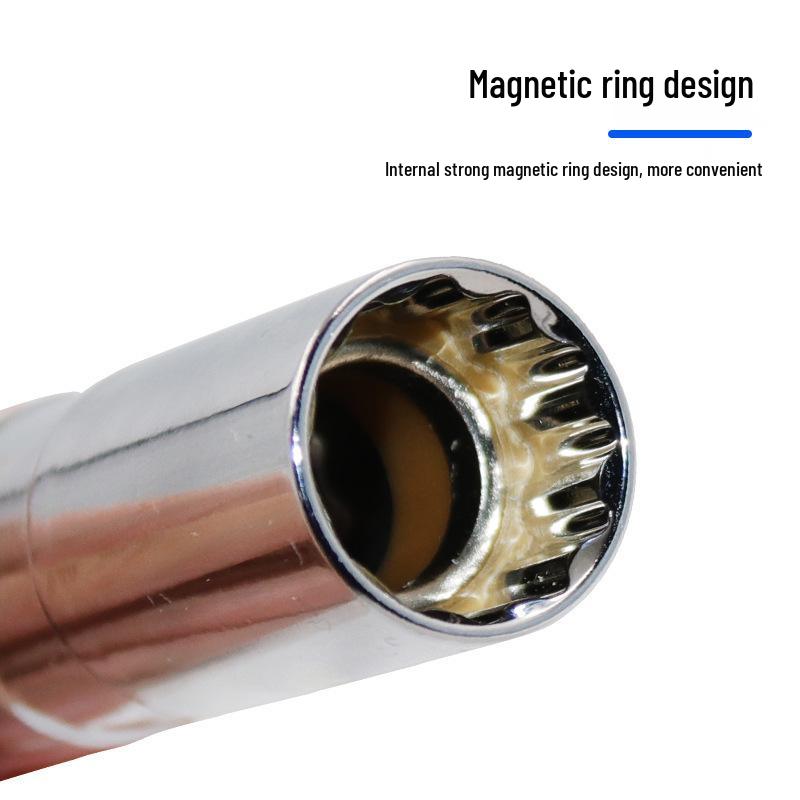 Chiave a Bussola Magnetica Universale Sottile con Snodo per la Rimozione delle Candele, 14mm e 16mm