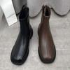 Fashion 2025 Autumn Winter Fashion Women's Ankle Boots Low Heels High Quality Leather Female Short Shoes Elegant Casual Women Boots