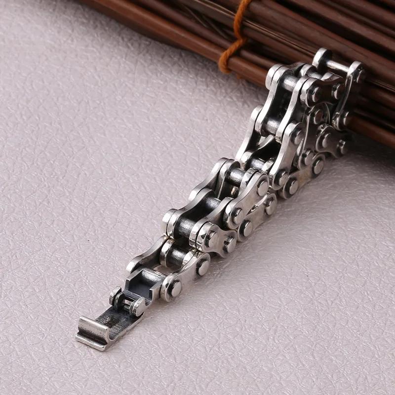 100% S925 Silver Bracelet 10MM Bicycle Punk S925 Silver Jewelry Never Fade Carry Men Women Jewelry Gifts