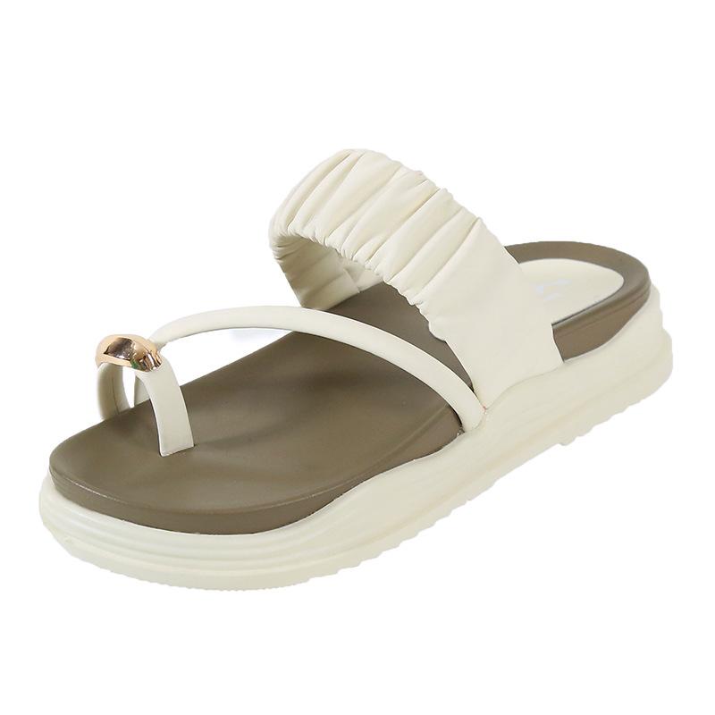 

In the summer of 2024, the new thick-soled women s slippers with toes, Korean version of versatile flat heels, and women s sandals are trendy. 35