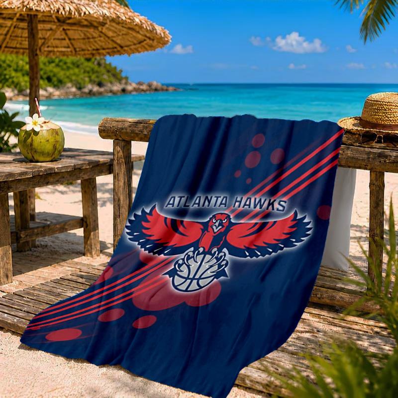 Hawks Basketball Beach Towel Microfiber Beach Towel, Lightweight and Quick-Dry, for Summer Travel, Swimming Pool Fan Birthday Gift