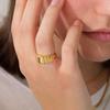 EManco Bread Pattern Ring Stainless Steel Jewelry Twist Personalized Couple Rings Women's Jewelry