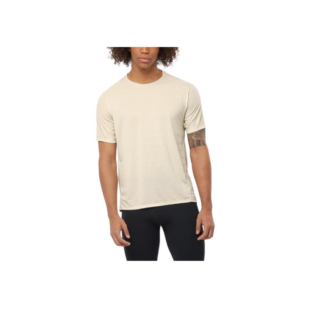 SALOMON Sense Aerographic Soft Comfortable Quick-Drying Breathable Odor-Resistant Short Sleeve T-Shirt Men Tops Off-White LC2319500