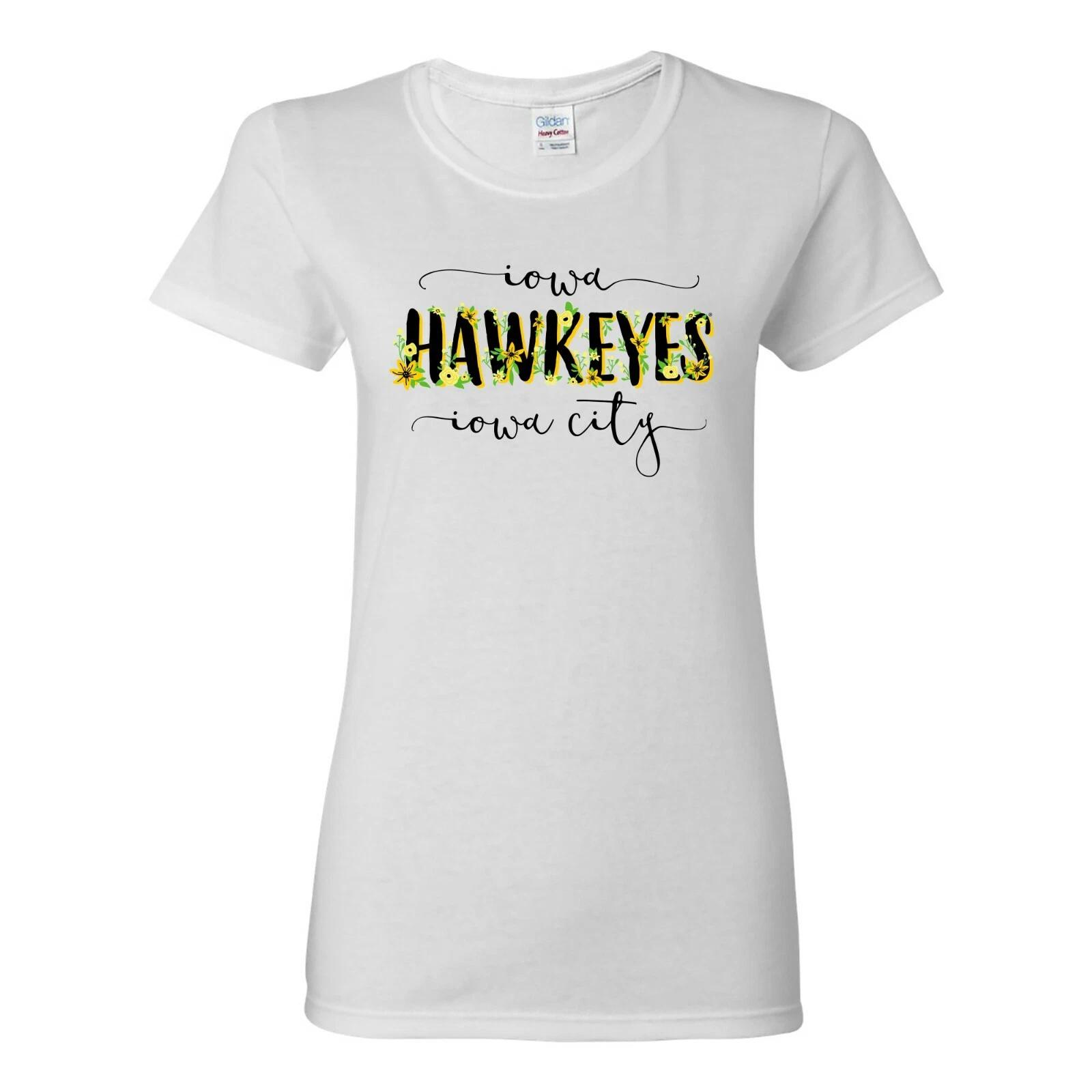Iowa Hawkeyes Floral Womens T Shirt - White 2XL