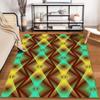 Geometric Pattern Carpet with Yellow and Blue Stripes for Modern Decor Suitable for use as an anti-slip for living room bedroom sofas