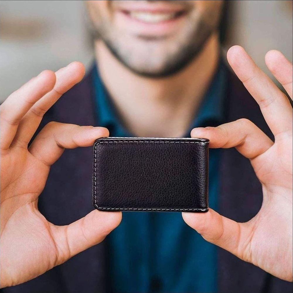 Mıknatıslı Klips Çekici Kadın Hediyesi Kimlik Kartı Tutucu Kartvizitlik Kısa Cüzdan Erkek Bozuk Para Cüzdanı