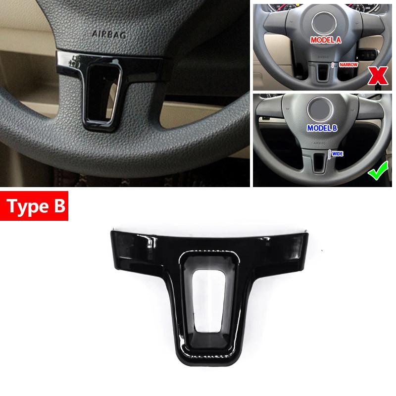 Accessoires de Voiture en ABS Cache-Volant Garniture Pour VW Golf 6 MK6 Passat B7 Jetta Bora CC Tiguan Caddy Touran Motif Fibre de Carbone