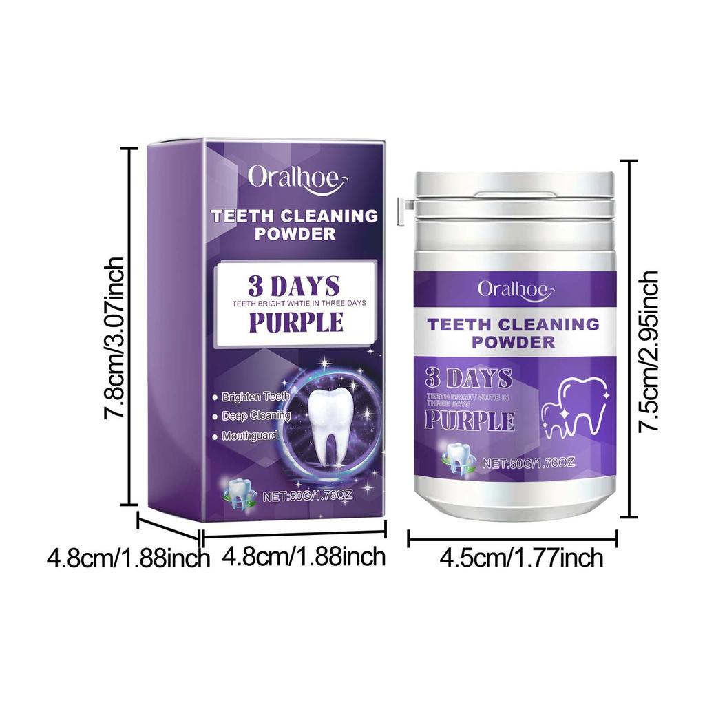 ORALHOE Purple Teeth Powder – Whitening & Breath Freshening Oral Care less