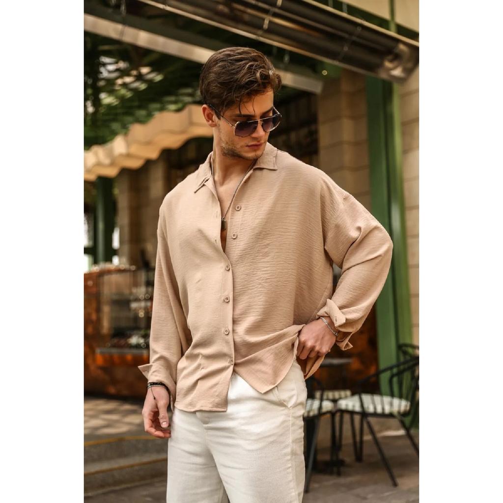 Strukturiertes, übergroßes Aerobin-Hemd, Unisex