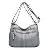 New Flow Women's Bag Fashionable and Simple Shoulder Bag Soft Leather Multi-pocket Lady Mother Bag