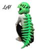 Halloween Party Decor Dinosaur Skeleton Costume 3D Spinosaurus Skull Masque Headpiece And Spine Decoration Plush Hood Costume for Halloween,