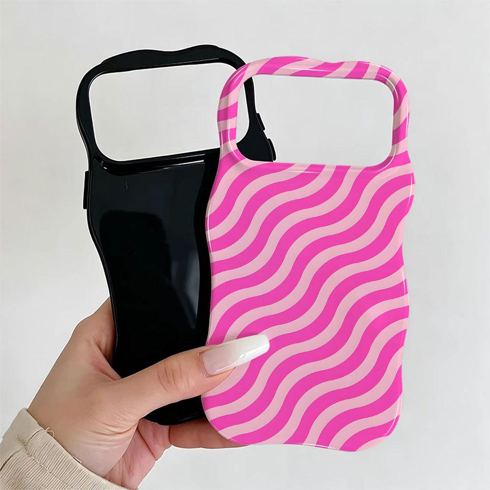 Summer limited candy color irregular wavy pattern mobile phone case iPhone16PROMAX anti-drop protective case
