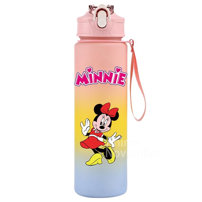 Disney Mickey Mouse Water Cup Minnie Gradient Straw 750Ml Large Capacity Camping Drinking Tools Outdoor Sports Minnie Water Cups