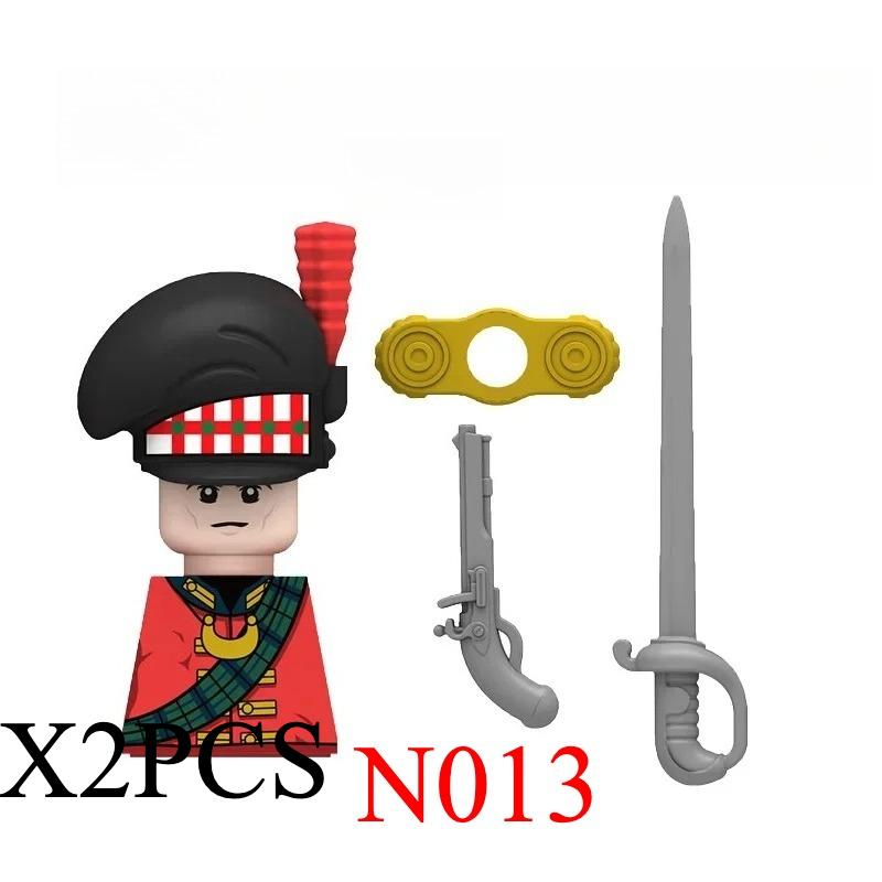 Medieval Napoleonic War Soldiers Figures Military MOC Building Block Knights British French Fusilier Rifles Weapon Kids Toy B08